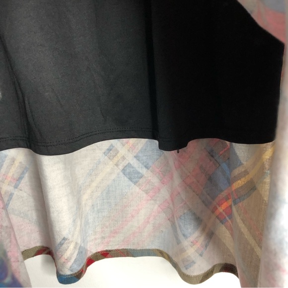 Robert Louis multi colored plaid lined belted midi skirt SZ L. G20 - Picture 6 of 6